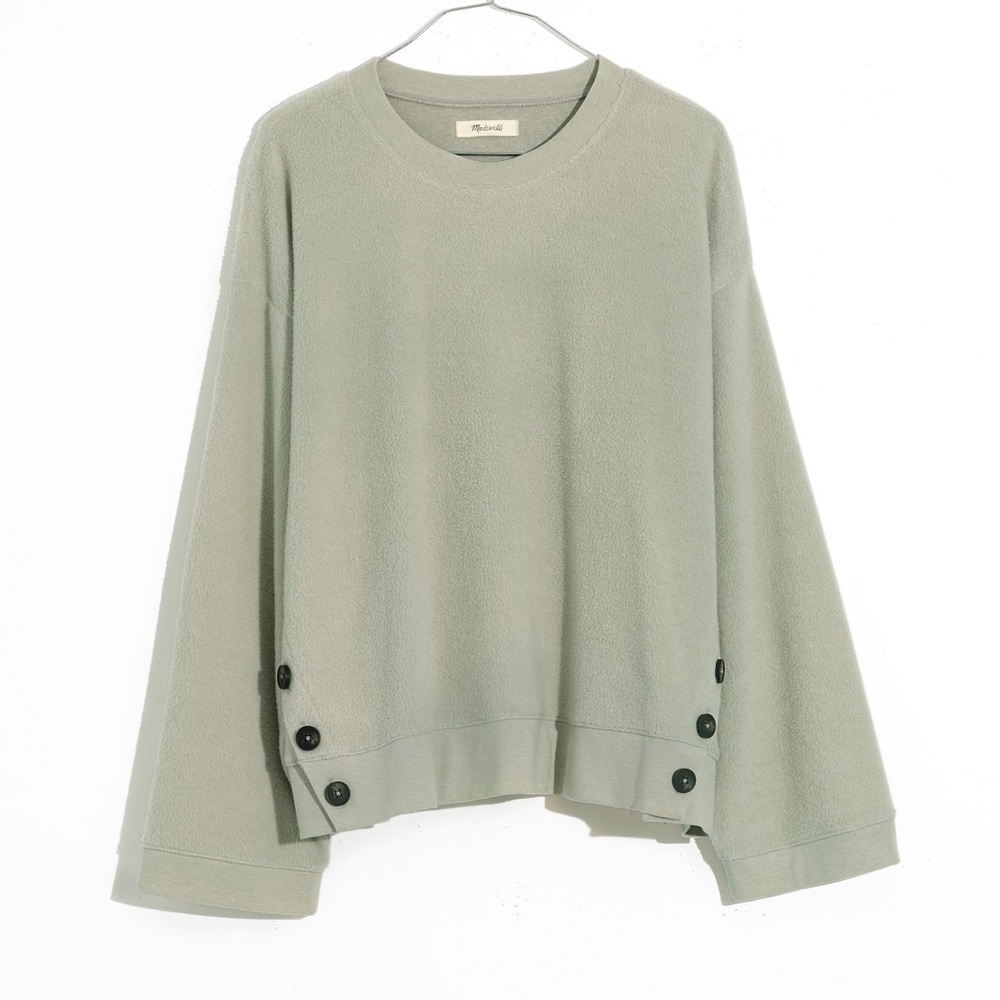 madewell resourced brushed side-button relaxed sweatshirt